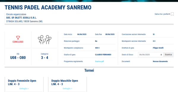 lim3 Torneo FITP limitato terza
